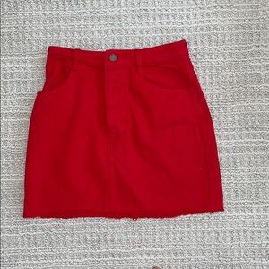 J GALT WOMENS SIZE SMALL RED JEAN SKIRT